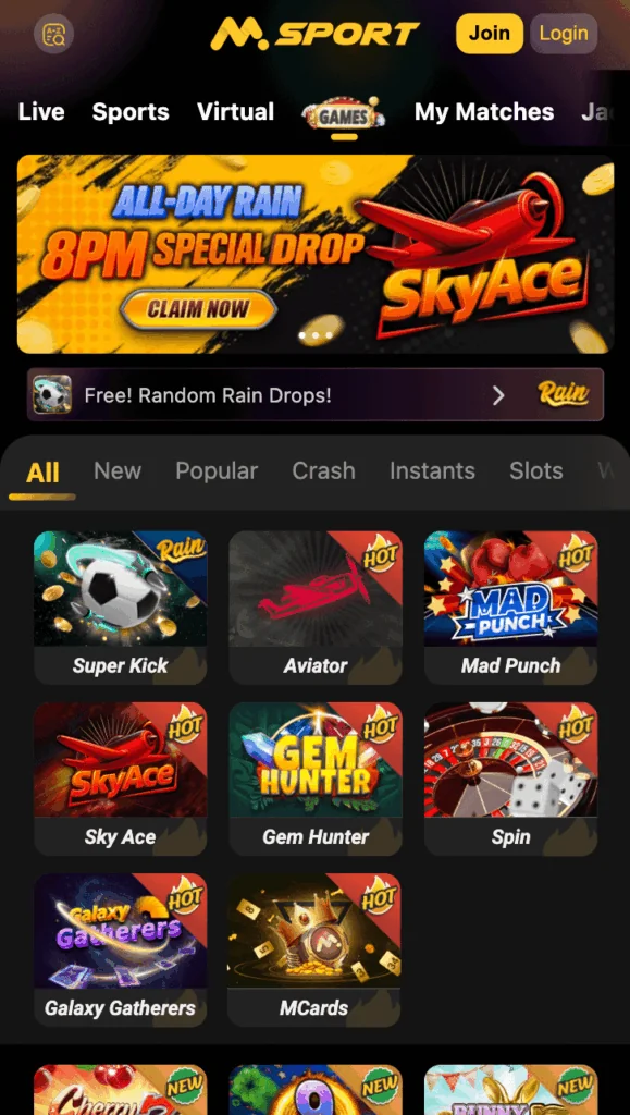 Msport casino games